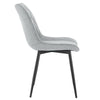 2XDining Chairs Kitchen Chairs Living Room Chairs Linen with Padded Seat Grey