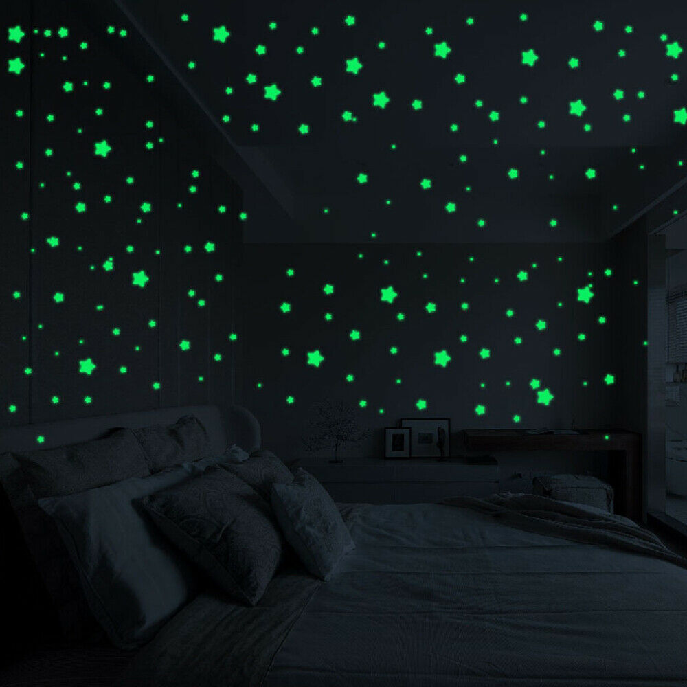 637xGlow In The Dark Stars Wall Stickers Kids Ceiling Bedroom Nursery Room Decor