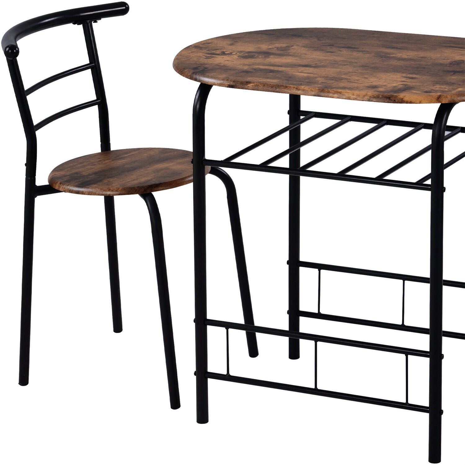 3pcs Dining Table Set and 2 Stools Breakfast Bar for Dining Room/ Kitchen HT