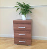 3 Drawer Walnut Effect Bedside Cabinet / Table (3 Draw Chest) Bedroom Furniture