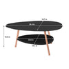 Coffee Table Wooden Legs Side Table Living Room Balcony Home Office Oval Design