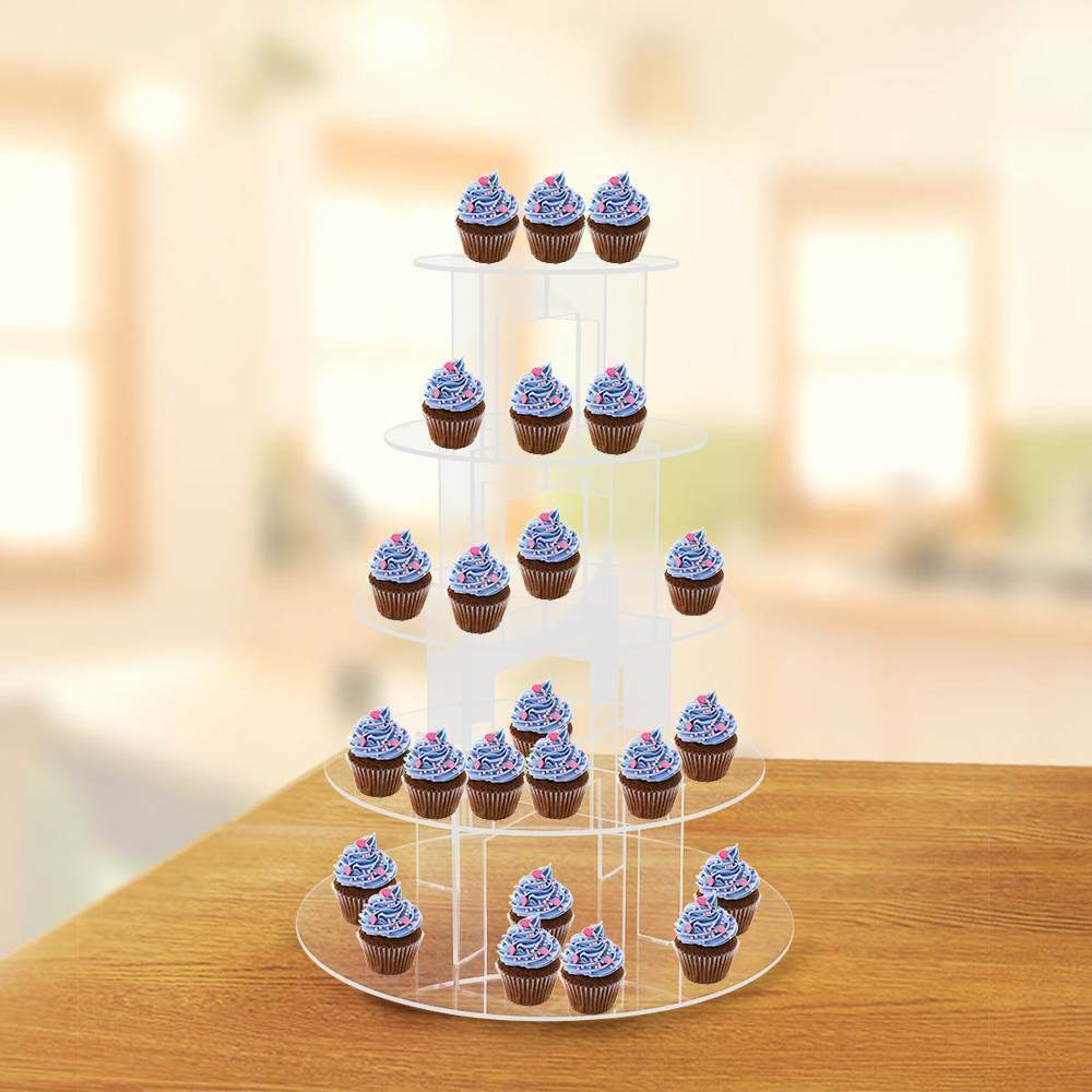 Clear Acrylic Round Cupcake Stand Display WeddingParty 5/6/7 tier Cup Cake Stand