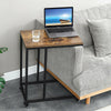 Industrial Sofa Table End Table C-Shape Side Table Coffee Laptop Table Rustic