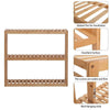 3 Tier Bamboo Bathroom Kitchen Wall Mounted Shelf Storage Rack adjustable Unit