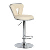 2× White Bar Stools Faux Leather Barstool Kitchen Pub Stool Breakfast Bar Chair