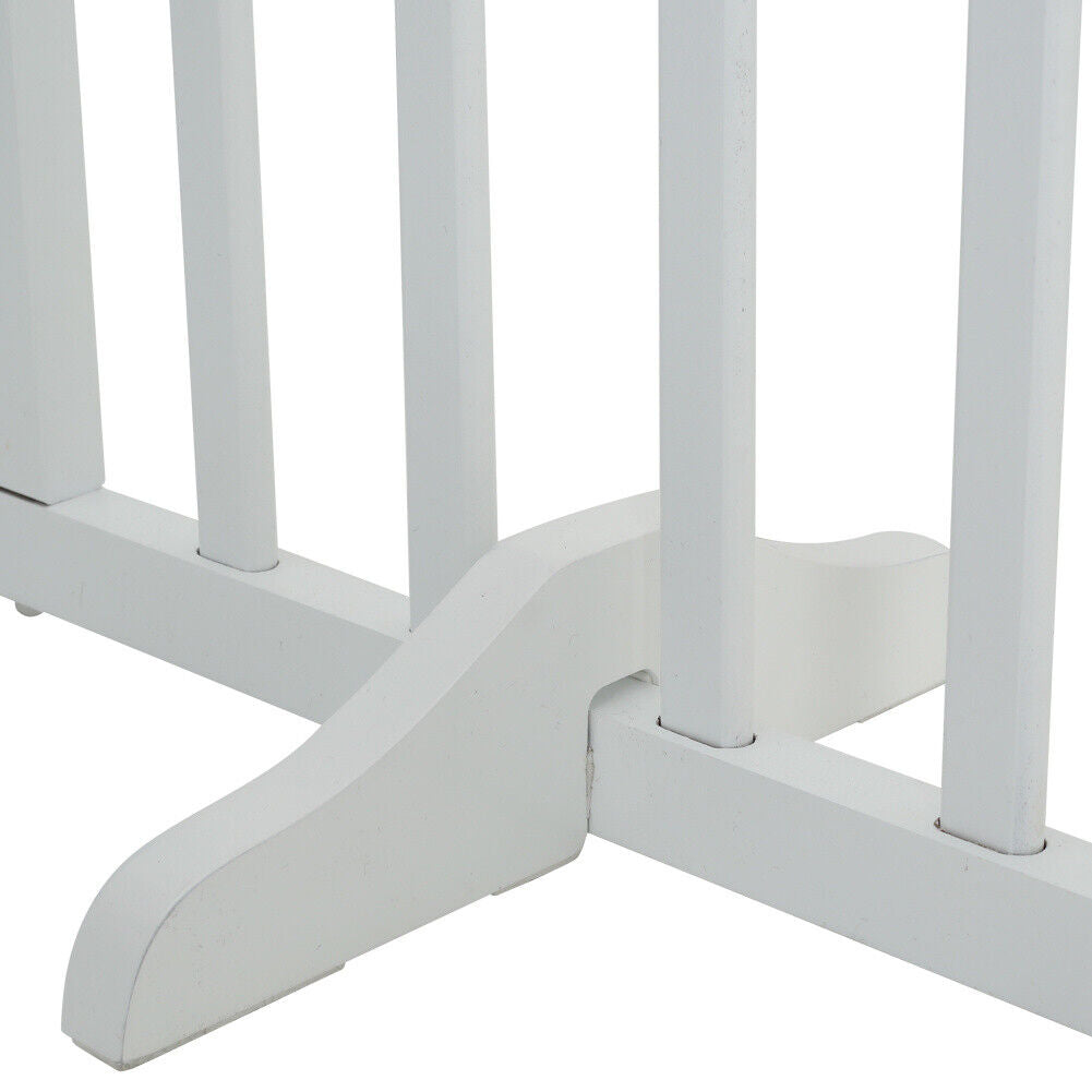 3 Panel Dog Gate Pet Cat Fence Safety Barrier Divider Freestanding Doorway White