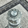 Clear Glass Coffee Table Rectangle Tempered Floral Luxury w/ Shelf Living Room