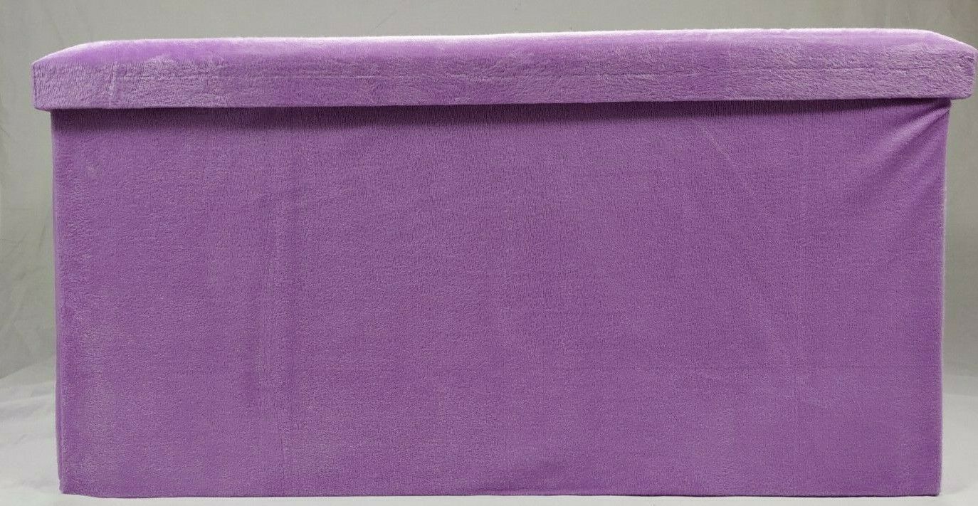 Soft Velvet Diamante Ottoman Folding Storage Box Footstool Seat new colour