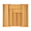New Cutlery Organiser Drawer Storage Tray Wooden Bamboo Expandable Extending