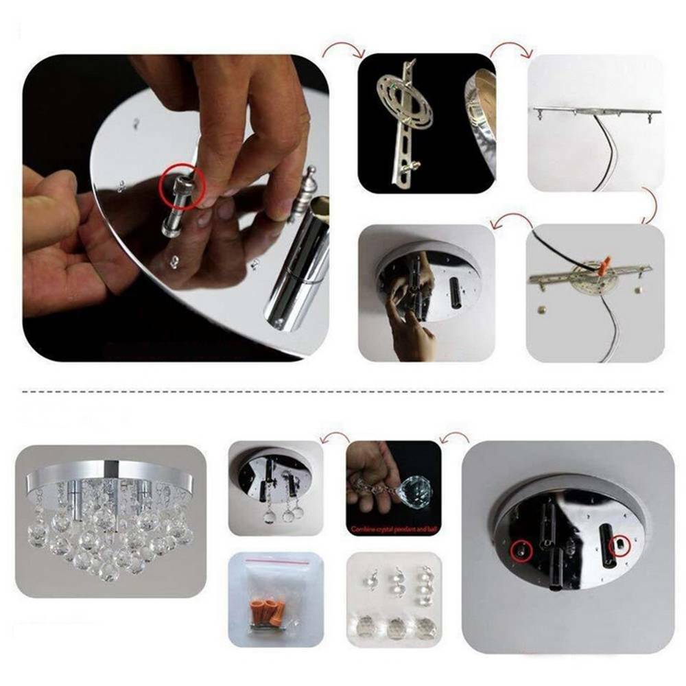 Chandelier Style Modern Ceiling Light Shade Pendant Crystal Bead Lights Lamp