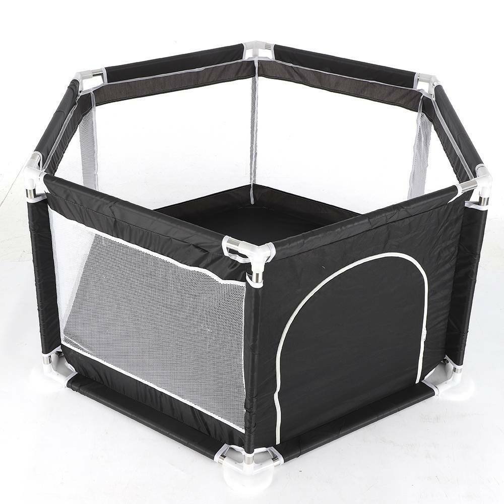 Baby Playpen 6 Sides with Round Zipper Door Play Pen for Toddlers