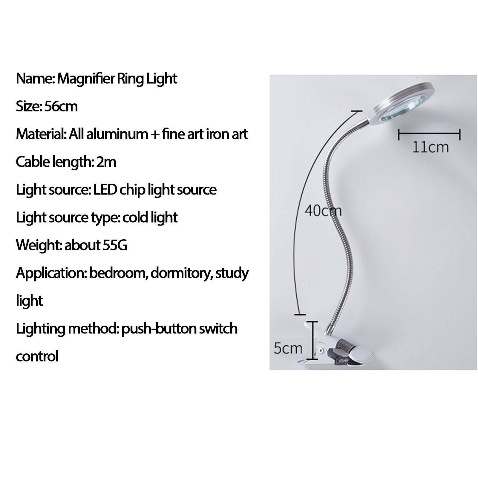 Desk Table Top 8x Magnifier Lamp Eyelash Beauty Nail Salon Tattoo White