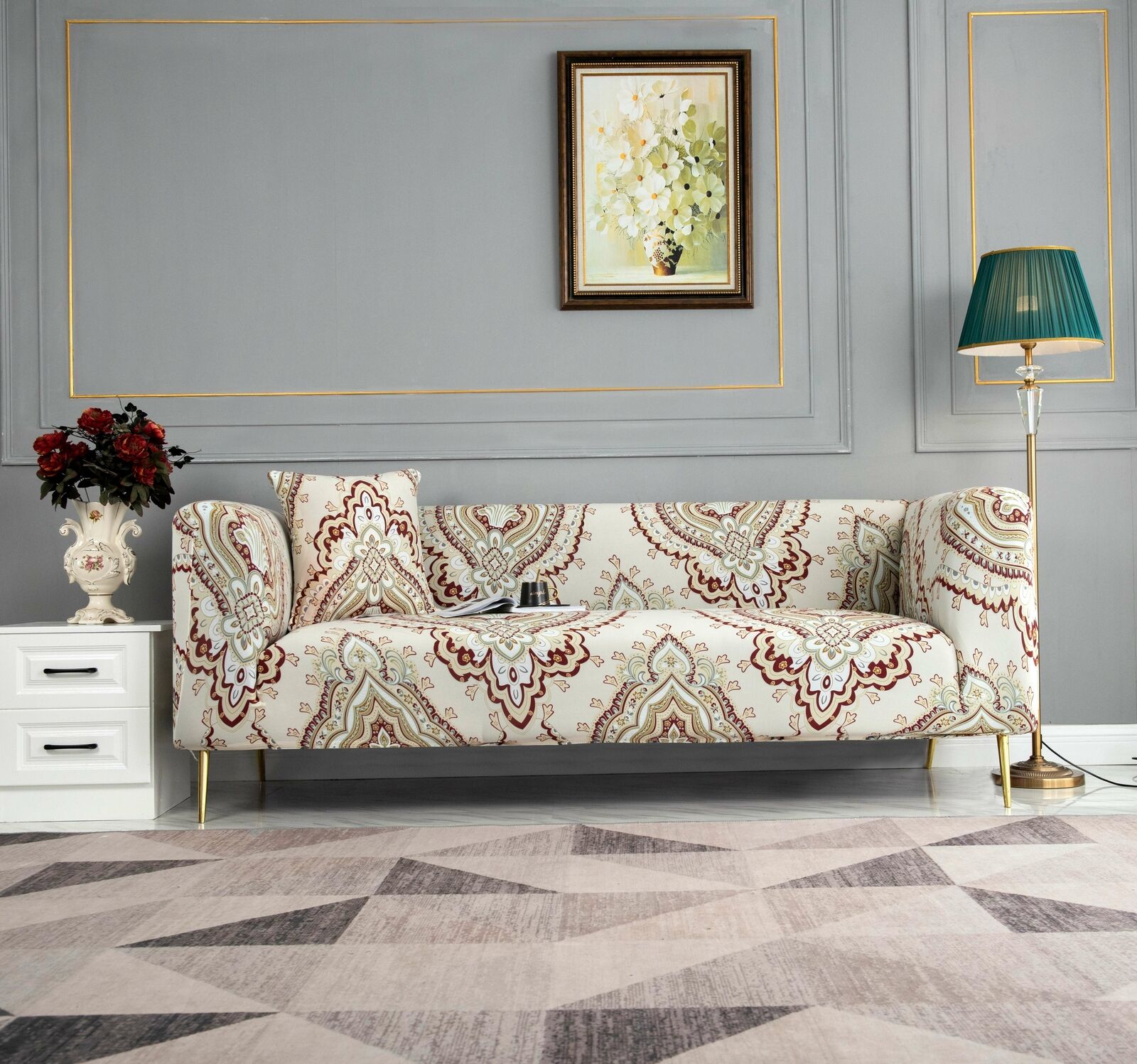 1/2/3 Seater Elastic Sofa Covers Slipcover Settee Stretch Floral Couch Protector