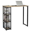 Bar Table Bistro Table with Storage Shelves MDF Metal Breakfast Dining Kitchen