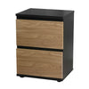 2 Drawer Wooden Bedroom Bedside Cabinet No Handle Nightstand Side Table