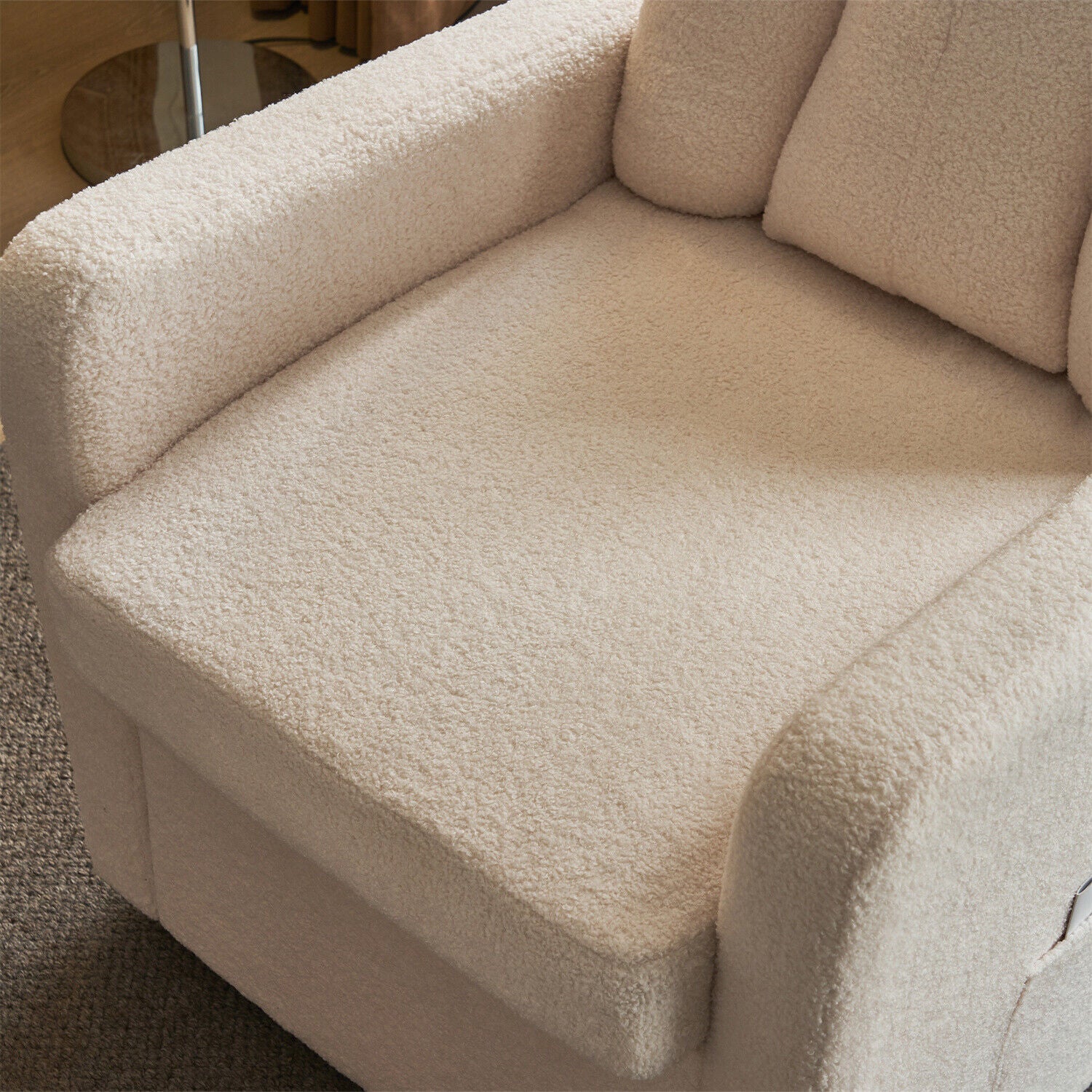 Swivel Chair with Ottoman Footrest Stool Armchair Single Padded Seat Sofa HT