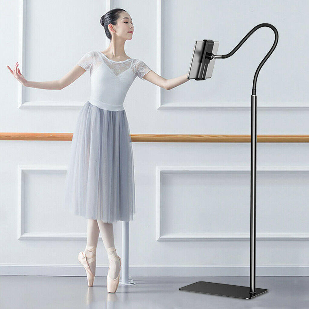 Floor Stand Height-Adjustable Gooseneck for 5-10.6 Inch Tablets iPad Large Base