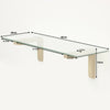 60cm Wall Mounted Glass & Oak Storage Display Shelf Home Bedroom Bathroom Office
