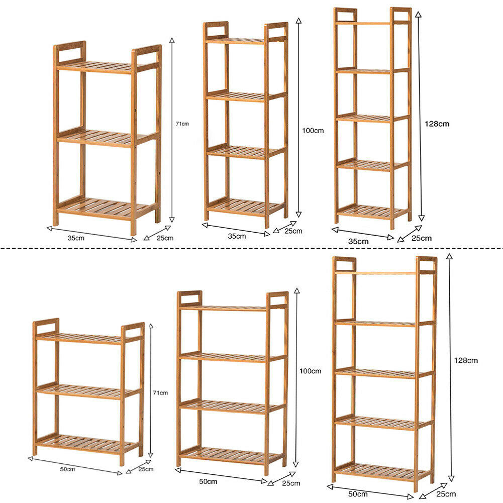 3/4/5Tier Wooden Organizer Bookcase Bookshelf Shelving Storage Rack Corner Shelf