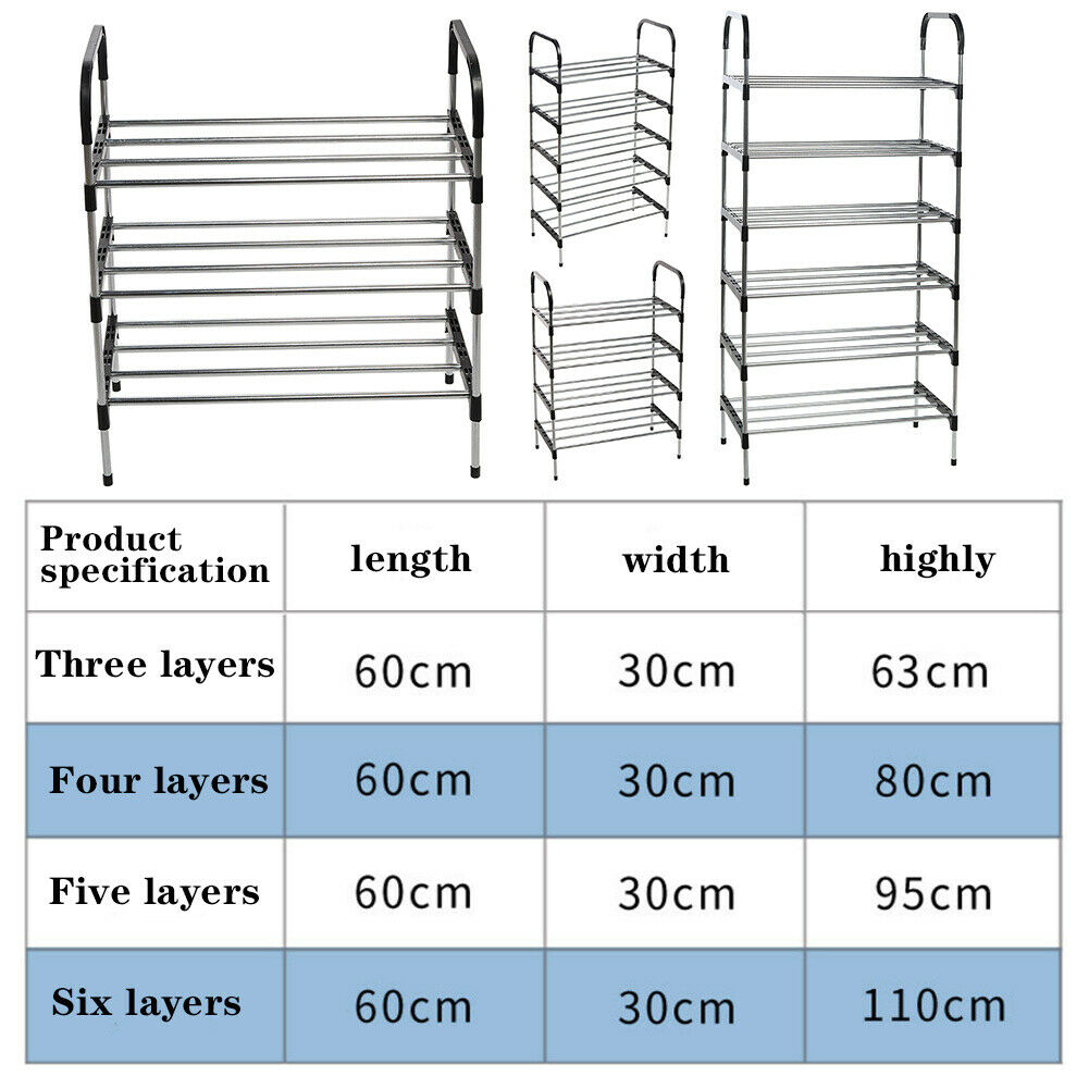 3/4/5/6 Tiers Door Side Shoes Cabinet Rack Storage Shelf Organizer Stand Holders