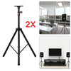 2x Quality Iron Tripod PA Speaker Stands Adjustable Height DJ Disco 50Kg Black