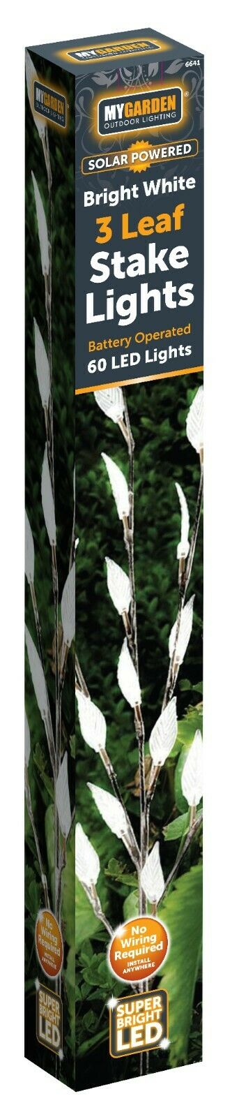 3 x Stylish Branch Tree Twig Leaf Solar Garden 60 White/Multi Coloured LED Light