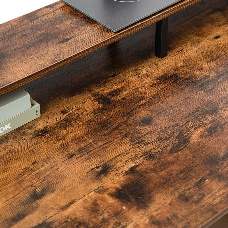 Large Computer Desk With Shelves Laptop Study PC Table Home Office Corner Desk