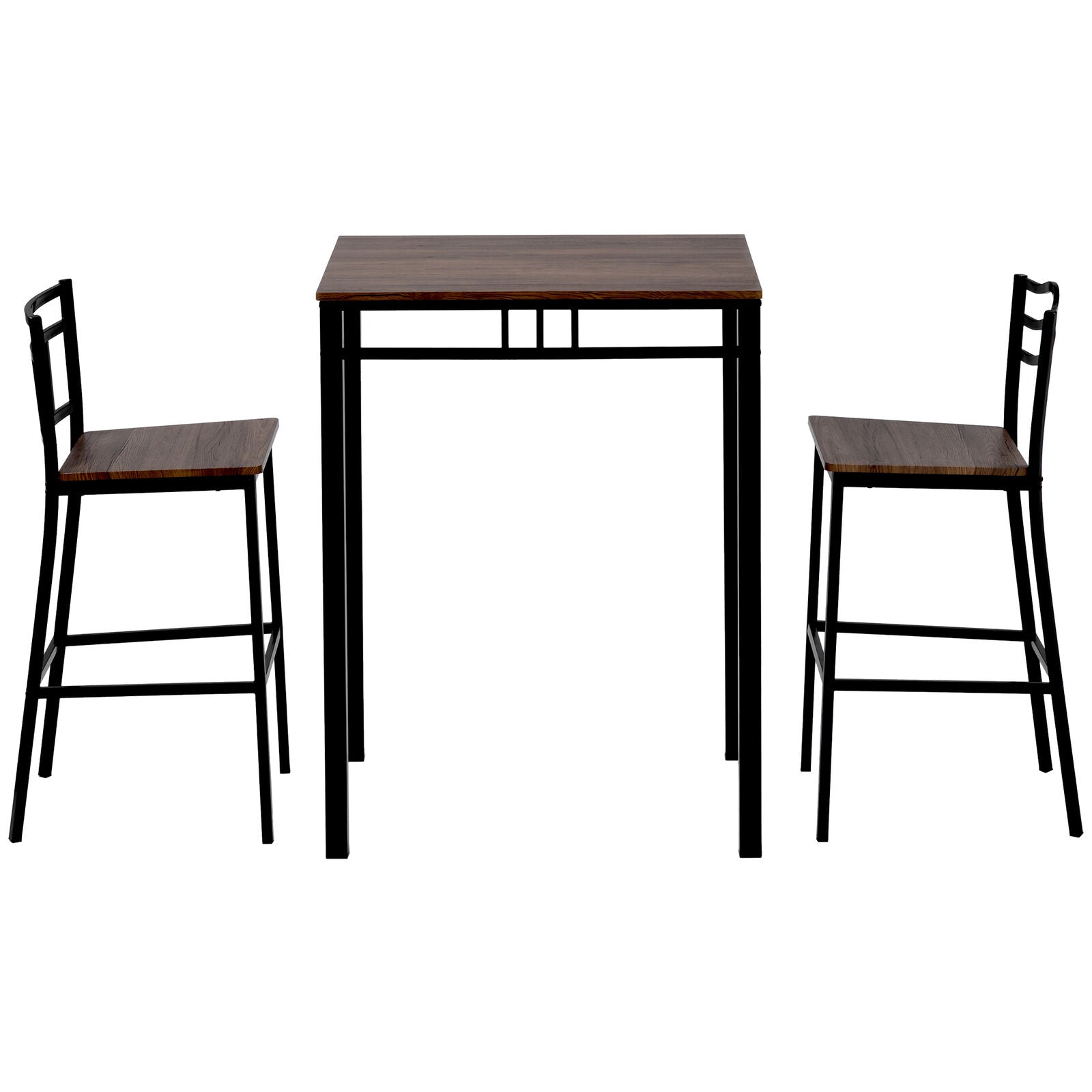 Breakfast Bar Dining Table and 2 High Chairs Stools Kitchen Dining Room Modern
