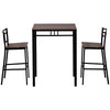 Breakfast Bar Dining Table and 2 High Chairs Stools Kitchen Dining Room Modern