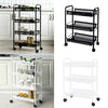 3/4 Tier Rolling Cart Kitchen Bathroom Storage Trolley Rack Metal Mesh Shelf