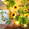 2m 20LED Artificial Sunflower String Light Fairy Lights Home Party Warm Decor
