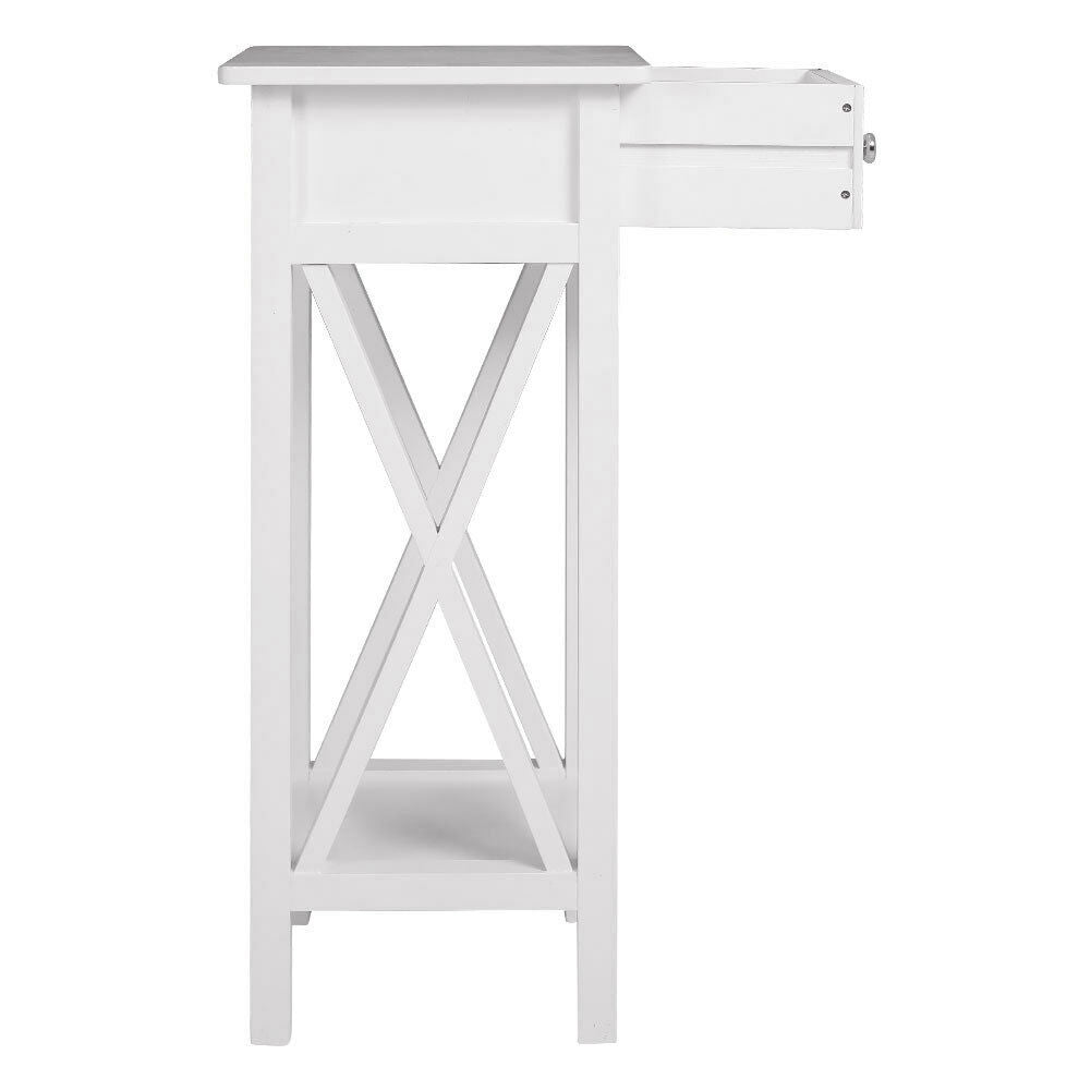 Wood Narrow Slim Tall Table Bedside End Side Telephone Table Storage Plant Stand