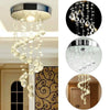 Chrome Crystal LED Ceiling Light Fitting Pendant Chandeliers Living Room