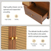 Wooden Rattan Sideboard Buffet Storage Cabinet Cupboard w/ 2 Doors 3 Drawers HT
