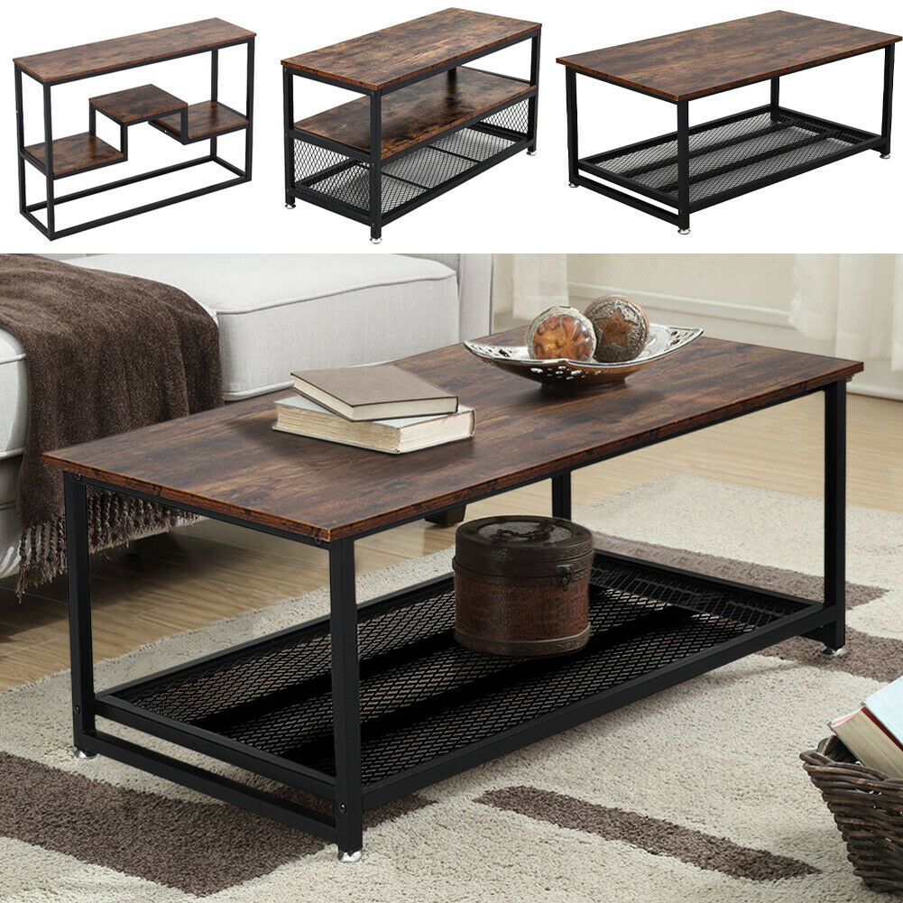 Industrial Wood Metal Console Table/Coffee Table/TV Stand Living Room Furniture