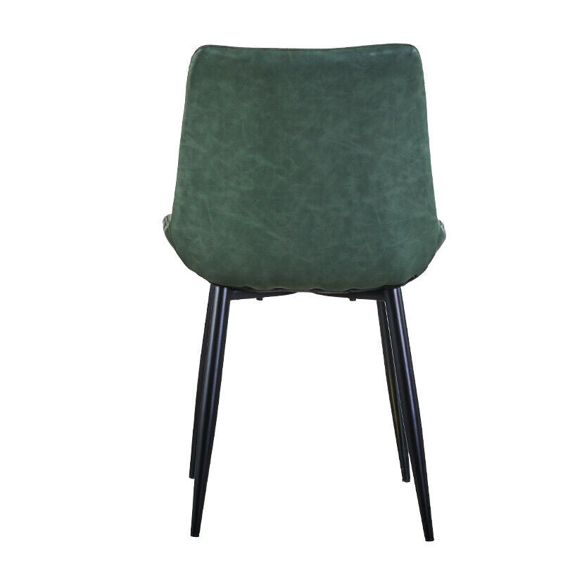 2x Green Dining Chairs Faux Leather/ PU Restaurant Dining Room Furniture Chair
