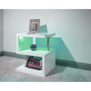 White High Gloss Coffee Table RGB LED Lights Wooden S-Shape Side Table Furniture