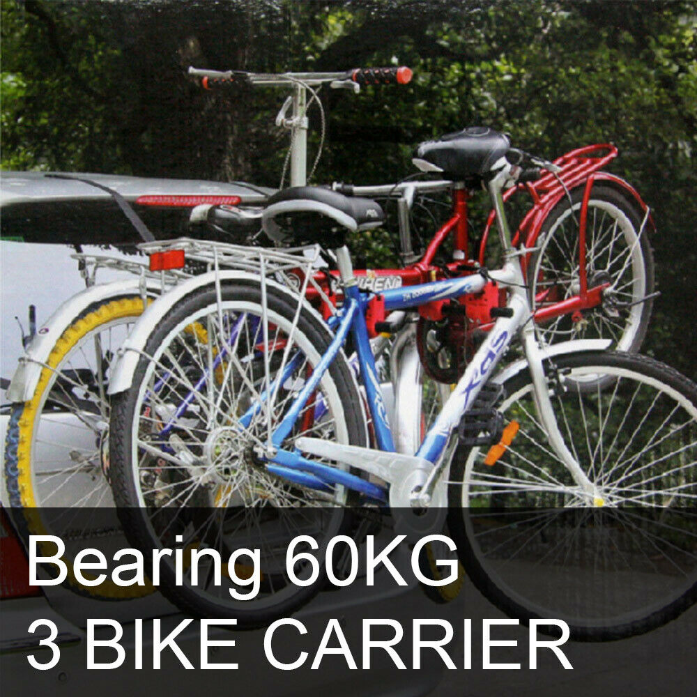 3 BICYCLE BIKE CAR CYCLE CARRIER RACK UNIVERSAL FITTING SALOON HATCHBACK ESTATE