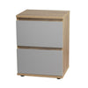 2 Drawer Wooden Bedroom Bedside Cabinet No Handle Nightstand Side Table