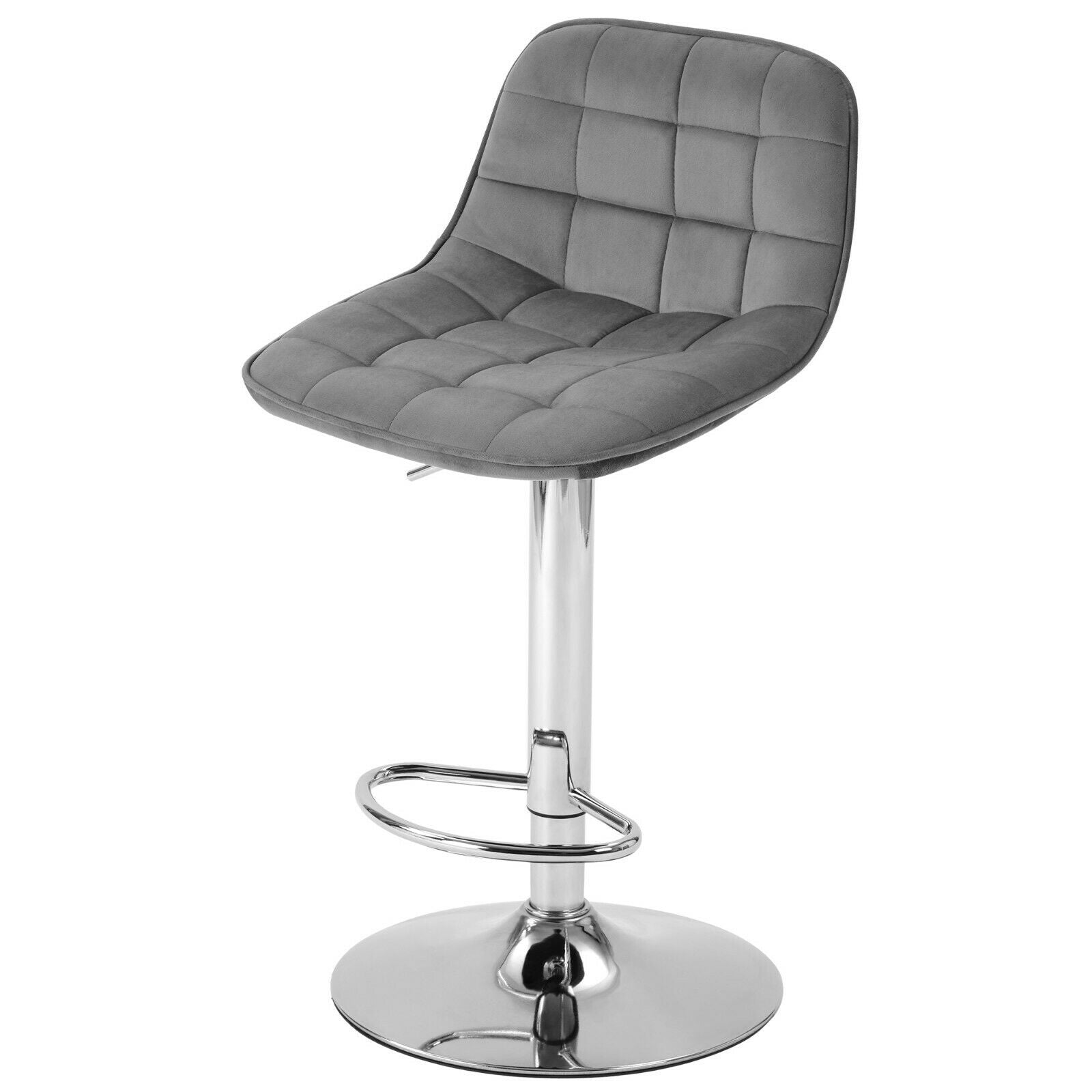 2×Bar Stools Leather / Velvet Chairs Breakfast Chair Swivel Gas Lift Adjustable