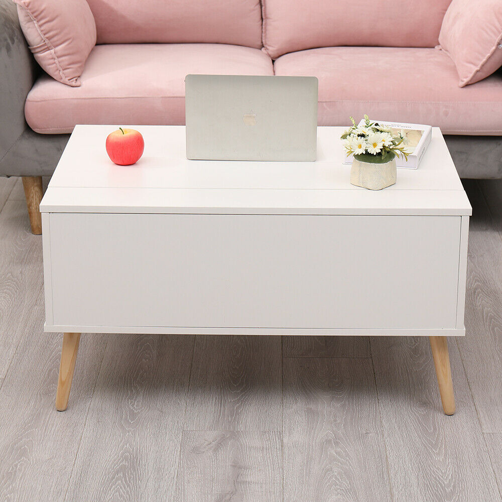 Living Room Lift Up Top Coffee Table with Storage Shelf Different Color Choice