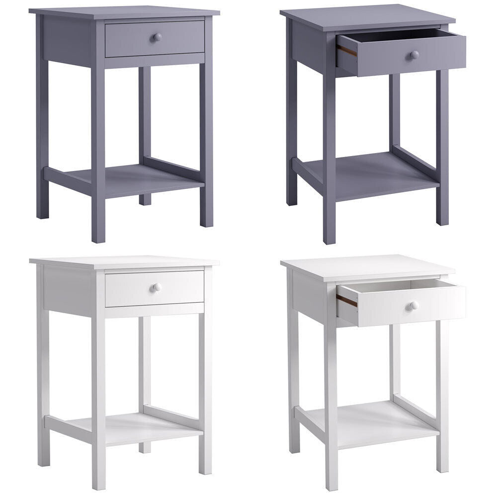 Bedside Table Side Table Wooden Sofa End Table Nightstand Bedroom Drawer Shelf