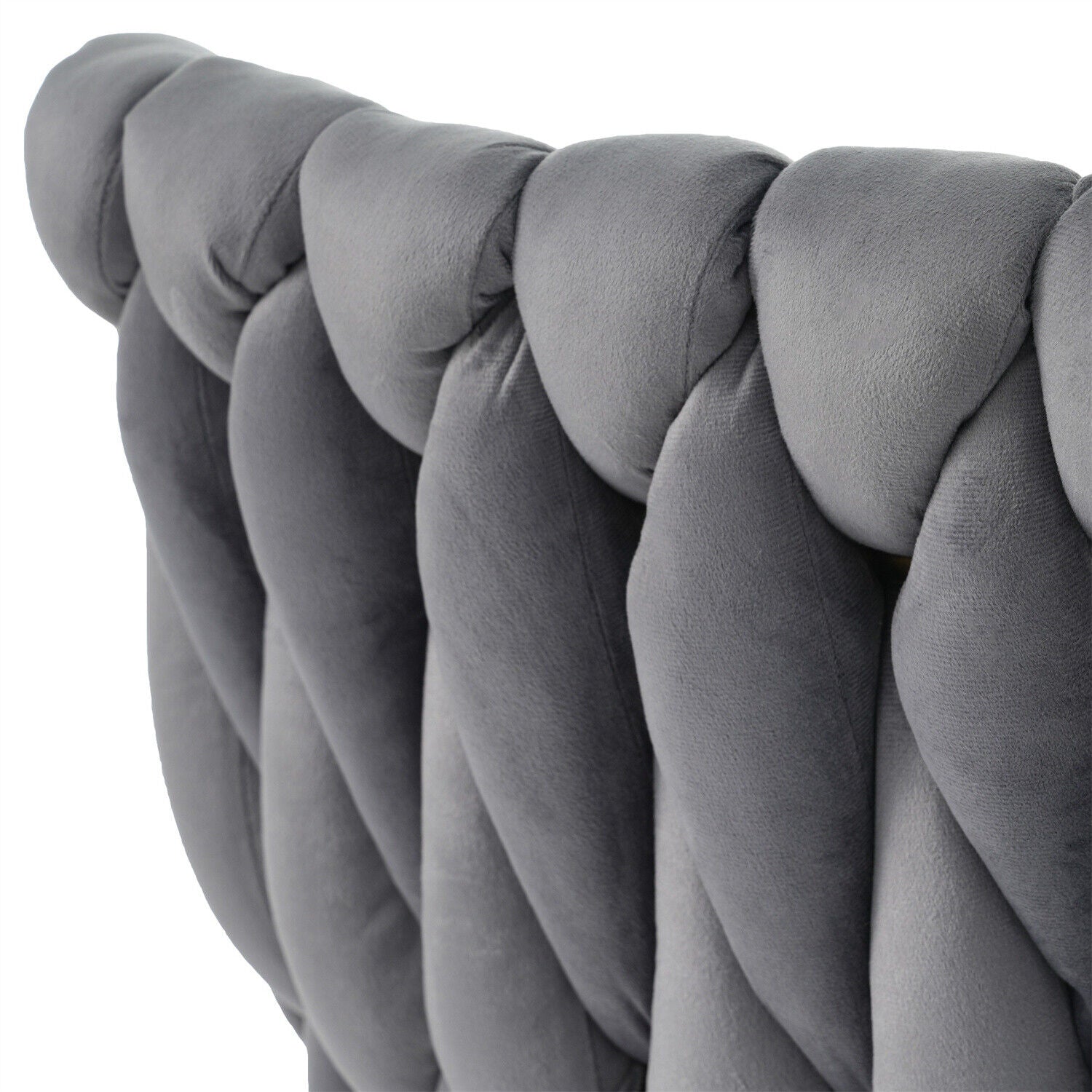 2 Pcs Rotatable Dining Chairs Velvet Padded Metal Legs Kitchen Swivel Chair Grey