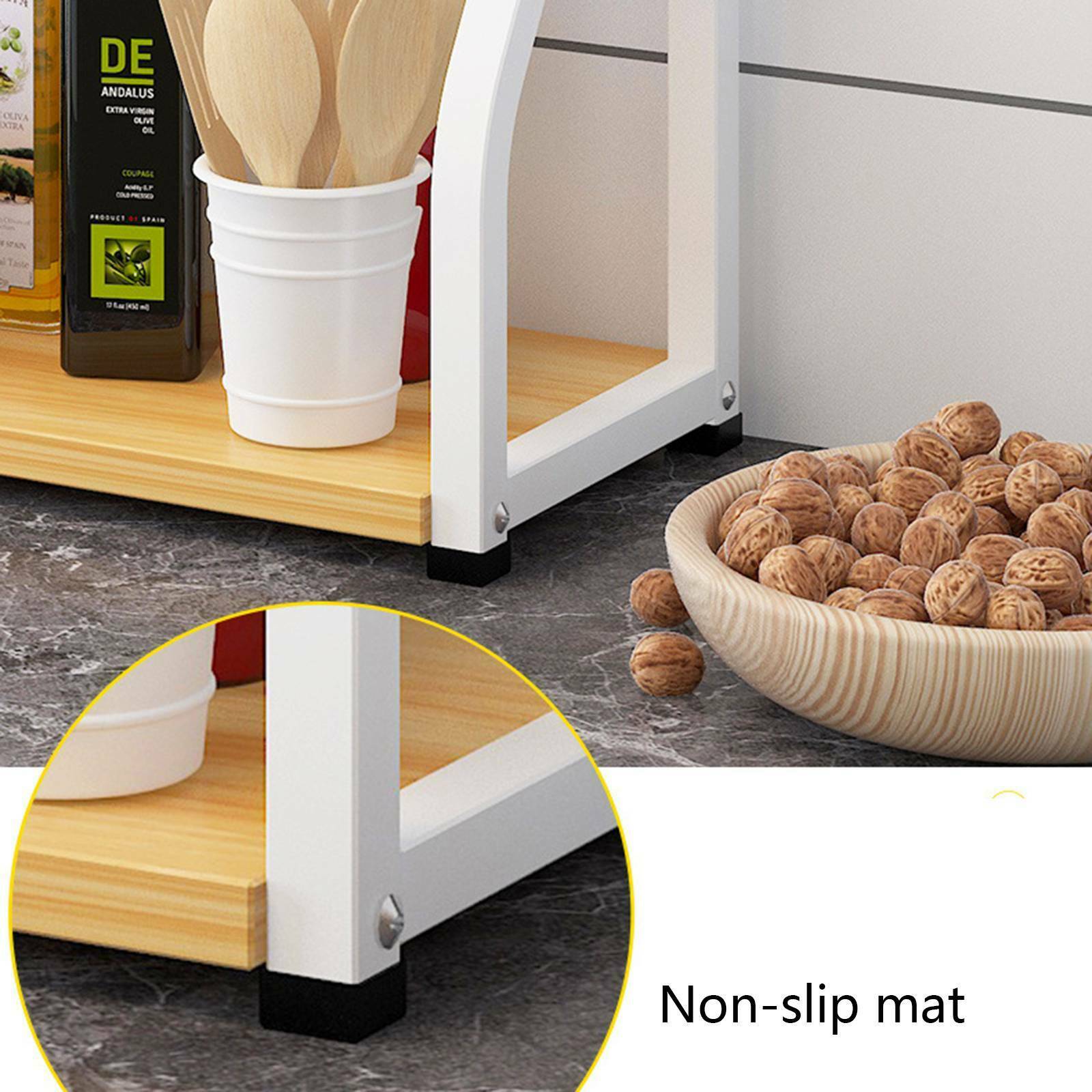 3 Tier Kitchen Shelf Microwave Oven Rack Stand Storage Metal Condiment Cabinet
