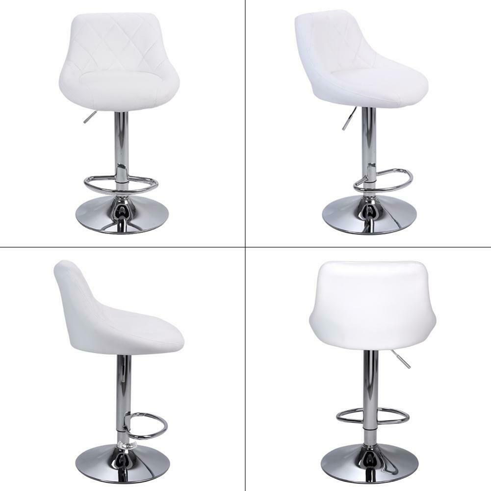 2pcs Bar Stools Breakfast Swivel Gas Lift Kitchen Stools Leather Chairs Comfort