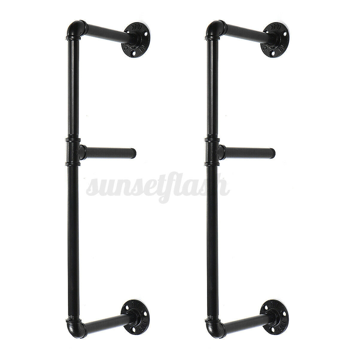 Industrial Floating Shelves Pipe Shelf DIY Rustic Steampunk Shelving Brackets UK