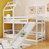 Kids Bunk Bed 3FT Single Pine Bed Frame High Sleeper Bed with Slide Ladder HT