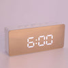 LED Digital Alarm Clock Thermometer Display Mirror Lamp Night Light USB Charging