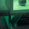 White High Gloss Coffee Table RGB LED Lights Wooden S-Shape Side Table Furniture