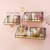 2X Retro Industrial Style Wall Shelf Shelving Unit Metal Wood Storage Rack Black